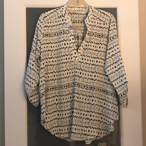 Lush woven top with tan rolled sleeves Nordstrom